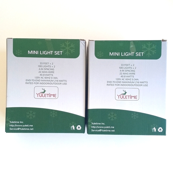 2 Sets of Orange Incandescent String Mini Light Sets Indoor / Outdoor 400 Lights - Picture 13 of 16